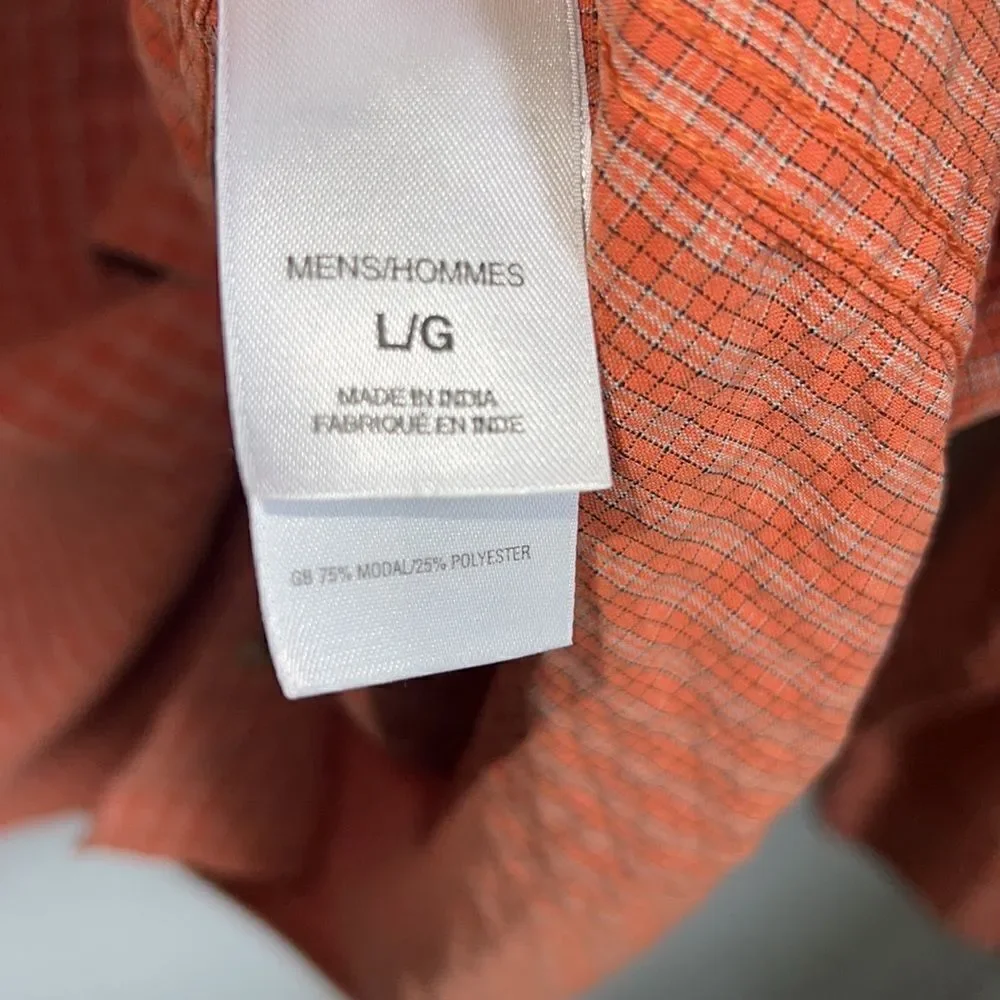 THE NORTH FACE Orange Plaid Button Up Shirt-L